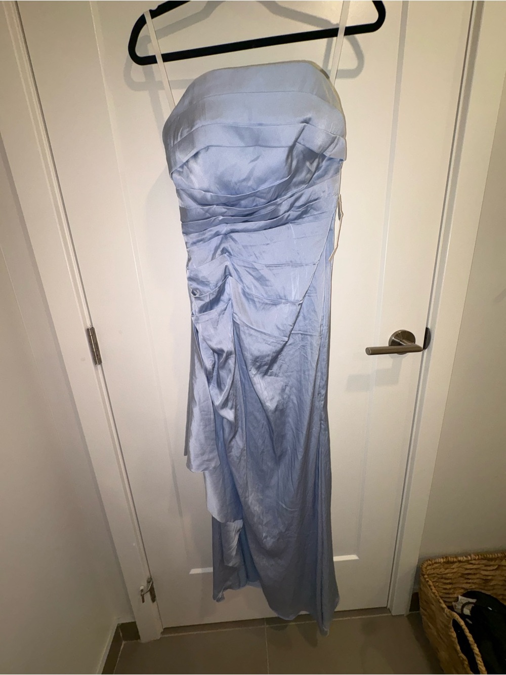 Strapless Light Blue Formal Evening Gown